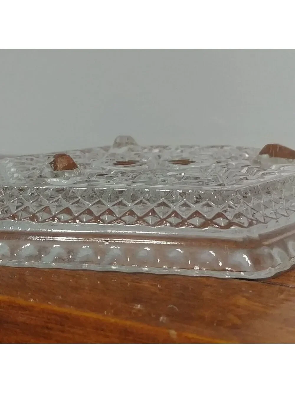 Vintage Heavy Hexagon Glass Dish